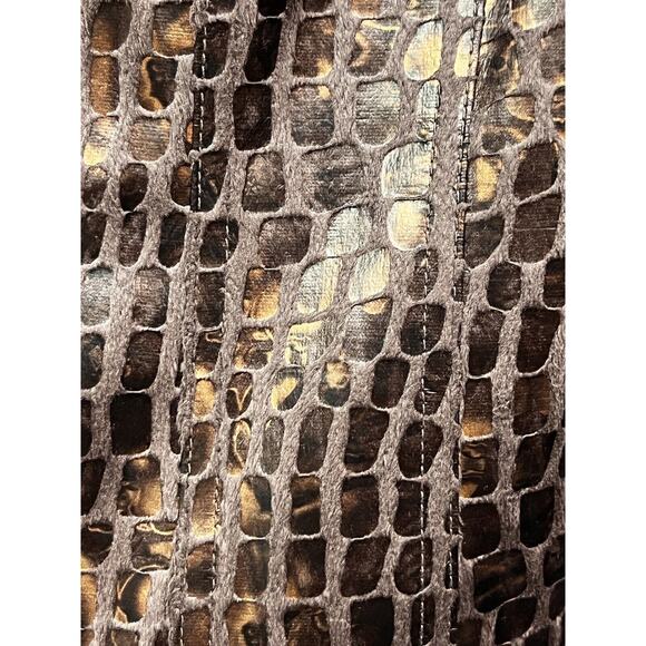 Ruby Rd Jacket Womens 14 Brown Reptile fur Full Zip Cropped Casual Fun - Picture 5 of 8